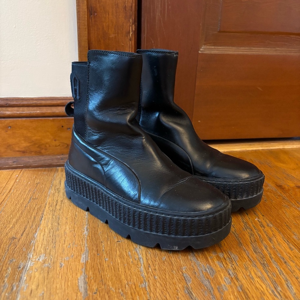 FENTY Puma CHELSEA Black Leather Boots